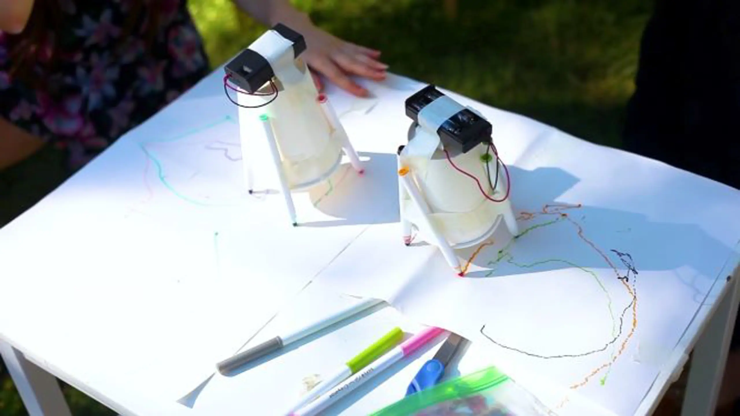 Home made robots on a table